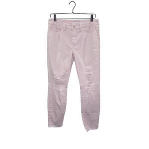 Ana A New Approach Pink Skinny Ankle Jeans Size 8T Destroyed Raw Hem 27" Inseam